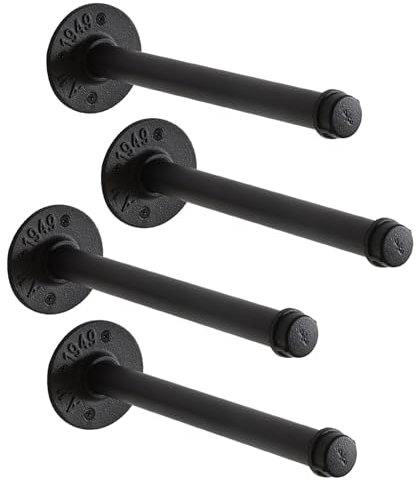 IBUYKE 4 Pcs 12 Inch Industrial Pipe Clothes Bar, Multifunctional Wall Mounted Clothes Rail,TYJ004H