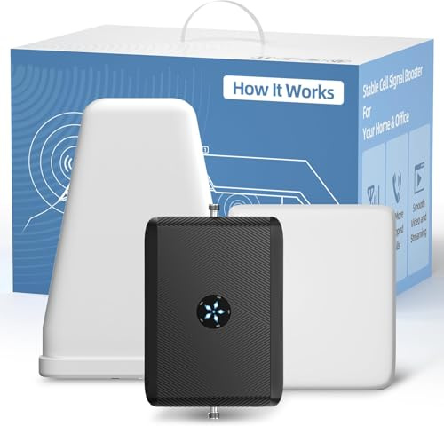 Booster de telefonía móvil para el hogar y la Oficina, Booster de telefonía móvil hasta 5.000 pies Cuadrados, Aumenta los Datos y la Voz 5G y 4G LTE 3G gsm Cell Booster