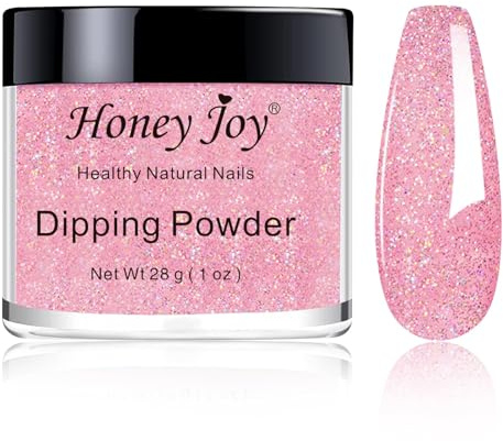 Confezione da 28 g/scatola di polvere glitterata rosa per immersione fine, colori non necessitano di polimerizzazione della lampada, come l'effetto smalto gel, finitura uniforme e liscia (Dip-No.129)