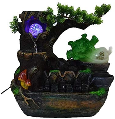Fontana da interni Feng Shui Fontana d'acqua che scorre nel giardino roccioso Feng Shui Ornamenti da scrivania for la casa Decorazioni for il soggiorno Decorazione for piccola cascata in resina for in