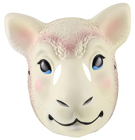 COLLBATH Maschera Di Pecora Cosplay Per Halloween e Feste Accessorio Costume Decorativo Maschera Completa Leggera e Confortevole Per Eventi e Celebrazioni