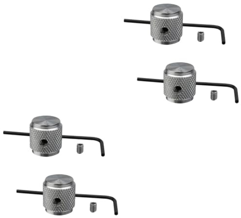 Mikinona 4sätze Metall Lautstärkeregler Gitarre Und Bass Alu Potiknopf Mit Feiner Rändelung Silber Für Gitarrenliebhaber Und Einfache Installation