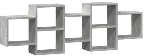 vidaXL Scaffale a Muro Grigio Cemento 129x18x42 cm in Truciolato, Espositore Pensile
