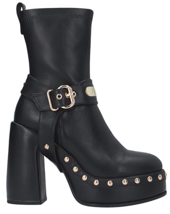 Cult Stivaletto Nero con Plateau e Borchie t.12-37