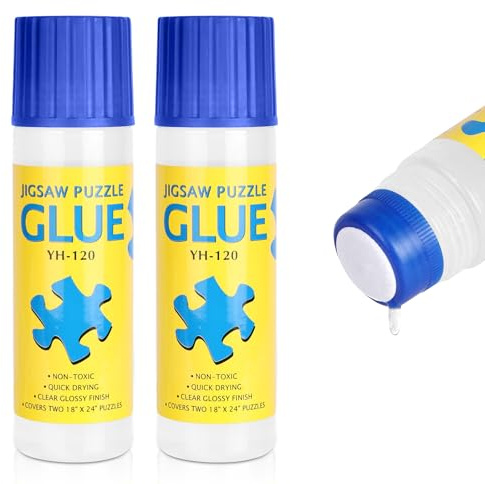 AUAUY 2 x 120 ml colla trasparente per puzzle per adulti e bambini, PVA ad asciugatura rapida, atossica, solubile in acqua, anti-umidità, sigillante per preserva puzzle da 2000 pezzi