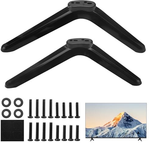 ZMDMAH Supporto universale per TV con set di viti, piedini per TV Samsung, supporto TV, supporto TV, TV cabinet, cabinet, TV nero, per TV LCD da 32/40/49/50/55
