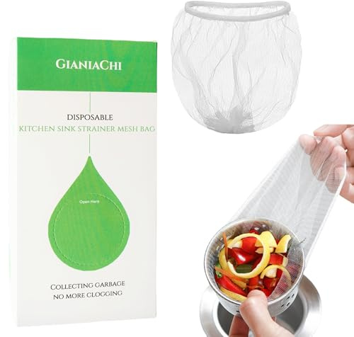 300 PCS Disposable Mesh Sink Strainer Bag and Extraction Box, Sink Strainer Mesh Food Catcher for Kitchen Drain, Elastic Anti-Clogging Sink Filter, Filter Screen Suitable for Most Sinks