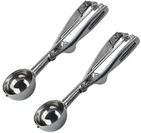 FM Professional Lot de 2 cuillères à glace inox 21 cm lave-vaisselle | Boules régulières sans effort, Lot de 2 pour gagner du temps, Inox 21 x 5 cm, Format adapté à la glace, Pour desserts maison