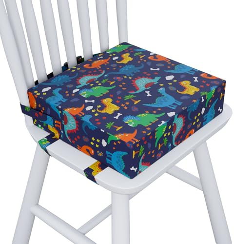 Capslpad Sitzerhöhung Stuhl Kind 32x32x10cm Tragbare Kindersitzerhöhung Rutschfestes Sitzerhöhung Stuhl Abnehmbar Waschbar Sitzkissen Kinder mit 3 Sicherheits Schnalle für Zuhause Unterwegs Blauer