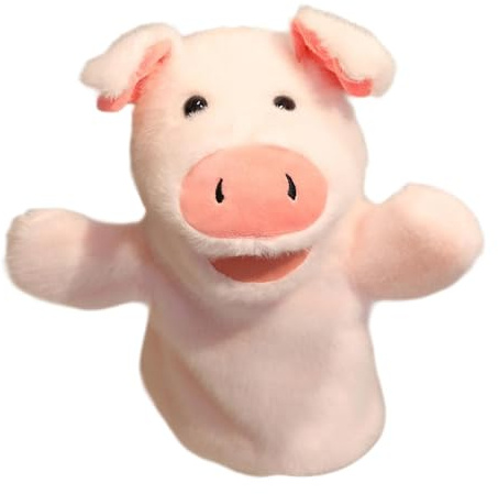 SZLIFE Marionetta da Mano, marionetta interattiva, fantasiosa, Morbida, Giocattolo di Peluche per Bambini, per esibizioni all'asilo, Maiale