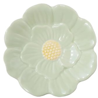 ZIHDKE Vassoio for gioielli in ceramica Portapiatti for anelli for gingilli in porcellana Piatto decorativo for for collana ad anello Per Le Donne(Mint Green)