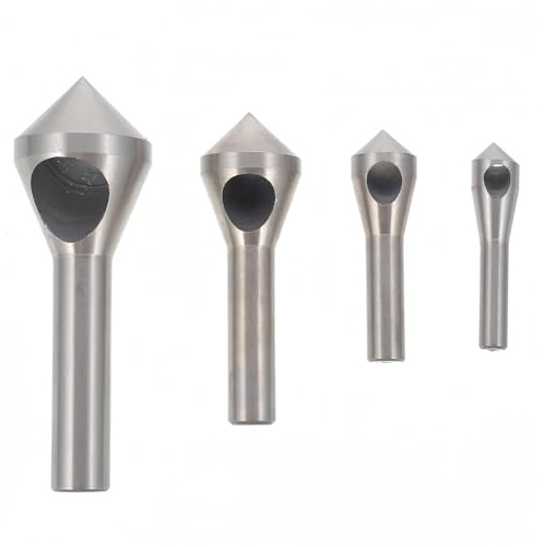 4PCS Countersink Deburring Drill Bit Set, Countersink Drill Taper Hole Cutter Steel/Aluminum Countersunk Head Chamfering Tools 2-5mm 5-10mm 10-15mm 15-20mm