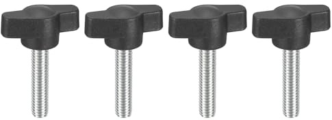 QUARKZMAN 4 Stück Flügelschraube M6 x 25mm | Rändelschraube Sterngriffmutter mit Griff, Sternschraube Sternkopfschraube Klemmknopf für Werkzeugmaschine Anziehen Geräte