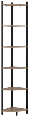 Vicco Eckregal Bivio, Goldkraft Eiche/Anthrazit, 29 x 163.5 cm | mit 6 Ablagefächern, geeignet zur platzsparenden Aufbewahrung in Raumecken