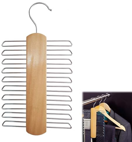 Gruccia Appendino da Guardaroba,Supporto per Gancio per Cravatta,Organizzatore di Ganci per Cravatta per Cravatte,Portacravatte in Legno Armadio Cravatte Appendi,Portacravatte Girevoli