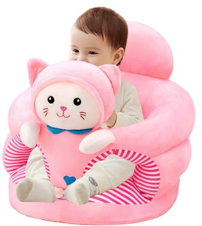 Sedia da Sit Up per Bambino, Simpatico Cartone Animato Gattino Sedia da Sit Up per Neonato Peluche Divano da Seduta per Bambino per Camera da Letto, Soggiorno, Asilo Nido, Appartamento, DecoracióN De