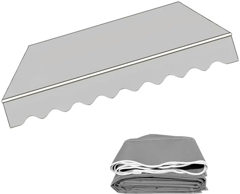 Telo di Ricambio per Tende da Sole Retrattile, Tessuto di Ricambio per Tende da Esterno 300x250/400x350/500x350cm Tendone Parasole in Tela, Tessuto per Sole(grigio chiaro,250x200cm)