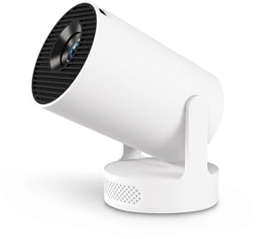 Mini Projector 4K Supported, HY300 Ultra Portable Projector with WiFi6 and Bluetooth 5.2, 5W Soundbase Speaker, Auto Vertical Keystone, 210° Rotatable for Home, Bedroom or Outdoor Use