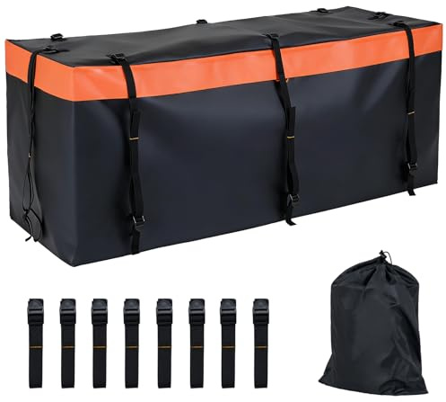 FANTASK 455L - Caja Trasera para Enganche de Remolque (146 x 61 x 51 cm, Resistente al Agua y Plegable)