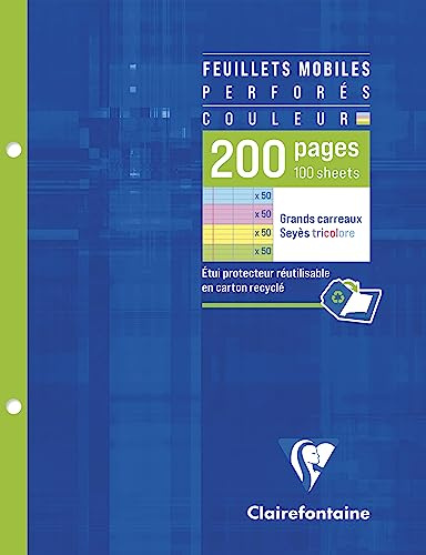 Clairefontaine 13511C 100 Blatt Ringbucheinlagen 17x22cm Seyes 90g sortiert