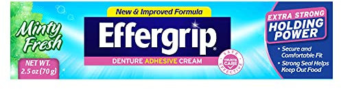 Effergrip Denture Adhesive Cream | Extra Strong Denture Holding Power | 2.5 OZ