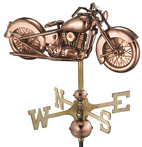 Good Directions 8846PG Motorcycle Garden Weathervane, Polished Copper with Garden Pole