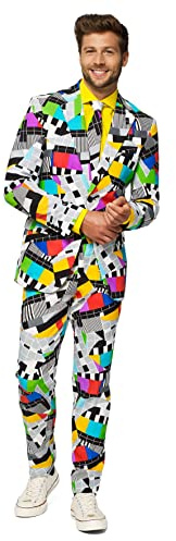 OppoSuits Funny & Crazy Trajes de graduación para Hombres - Traje Completo: Incluye Chaqueta, Pantalones y Corbata