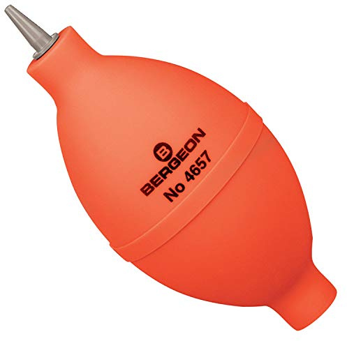 BERGEON 4657 Staubbläser – Olivenform – Mit Kunststoffspitze und Ansaug-Ventil am Boden des Bläsers – Befreit schwer erreichbare Stellen von Schmutz und Staub – 4332302