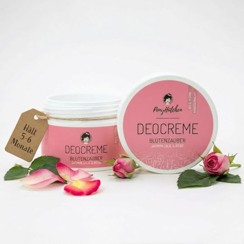 PonyHütchen - Deocreme Blütenzauber - Feste Deo Creme vegan, ohne Alu & Tierversuche - Unisex Antitranspirant Naturkosmetik made in Germany - ideal für Handgepäck