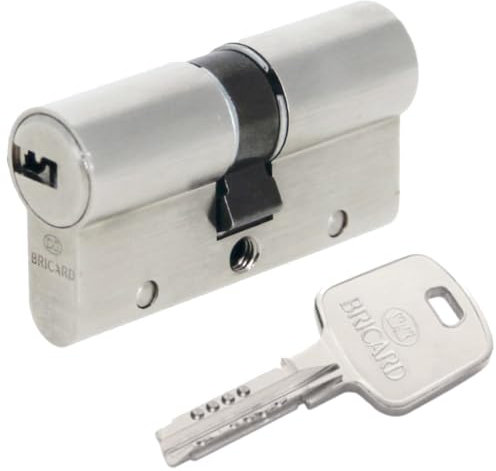 Bricard 18002 Cylindre de serrure double entrée Serial Xp 30+40 Nickelé
