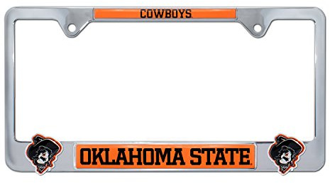 Oklahoma State University Number Plate Cover, License Plate Frame Variation (3D Cowboys)