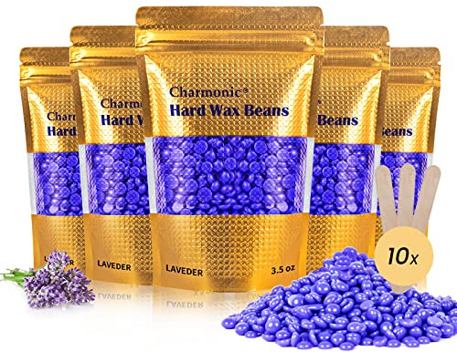17.5 Oz Charmonic Hard Body Hair Removal Wax Beads, European Lavender Depilatory Wax for Women and Men (500g/1.1 lb)