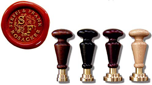 Udig.de Siegelstempel Rundgravur mit Initialen 9,5 cm aus Messing, Gold