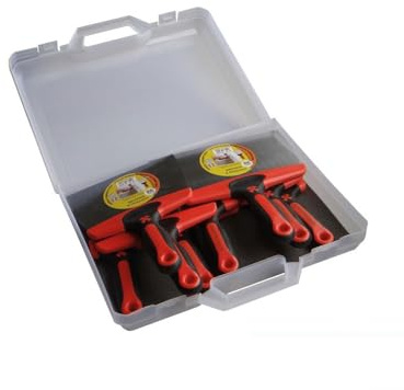 Mallette Premium 8 Couteaux à Enduire – Lames Inox Trempé 0,5 mm, Souples et Précises – 10 à 24 cm – Mallette de Transport Translucide