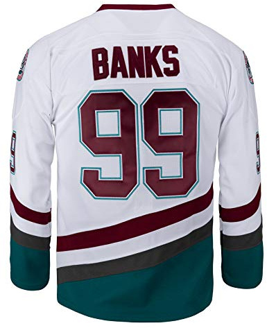 Youth Mighty Ducks Movie Shirts Ice Hockey Jersey - white - L