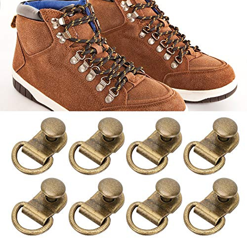 100 set ganci per lacci per scarponi, anello ad anello con rivetti, fibbia stivali in ottone for calzature outdoor