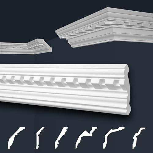 Marbet Deckenleisten weiß Sparpaket aus Styropor EPS - Stuckleisten gemustert, im traditionellen Design - (20 Meter B-15) Styroporprofil Winkelprofil Wandprofil