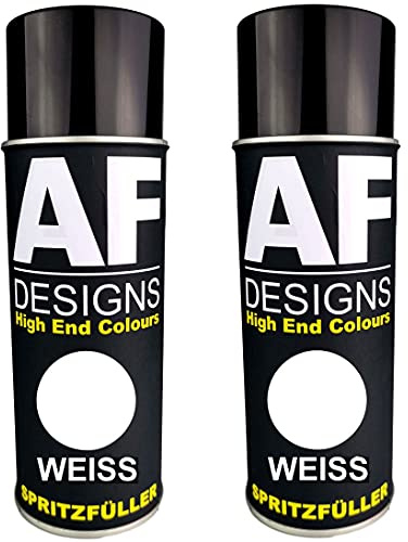 Alex Flittner Designs 2x Spritzfüller Spritzspachtel Spraydose weiss | 1K Spritzspachtel/Spritzfüller mit ausgezeichneter Haftung und sehr hoher Füllkraft