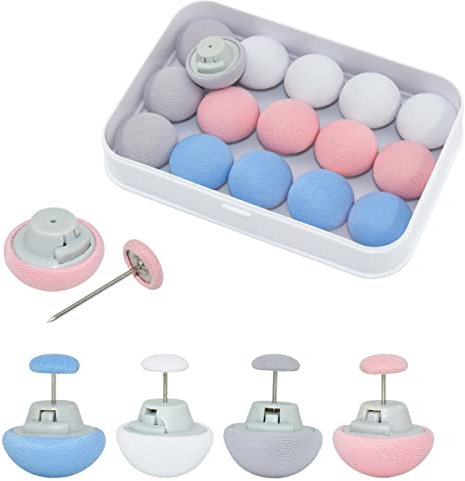 Renashed 16 clips de fijación de edredón, clips de sujeción para ropa de cama, clips de fijación redondos de hongos para edredones finos y gruesos, mantas, sábanas, faldones, cortinas de cojín (azul