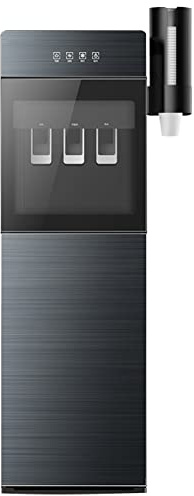 Dispensador de enfriador de agua de 5 galones, carga inferior, dispensador 3 en 1 para caliente y frío con portavasos, ideal para el hogar, oficina, café, té, bar, dormitorio, fácil recarga de agua,