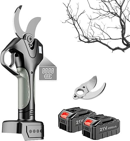 QUTBAG Sécateur sans Fil, sécateur électrique avec 2 Batteries et 1 Chargeur, diamètre de Coupe de 45 mm, sécateur de Jardin électrique Professionnel pour l'élagage des Branches d'arbres A