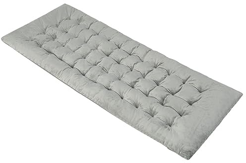 COSTWAY Baumwolle Feldbett Auflage, 7 cm Dicke Martratze mit Befestigungsbändern, Mehrzweck für Campingbett, Sonnenliege, Gartenliege, 190 x 70 cm, Grau