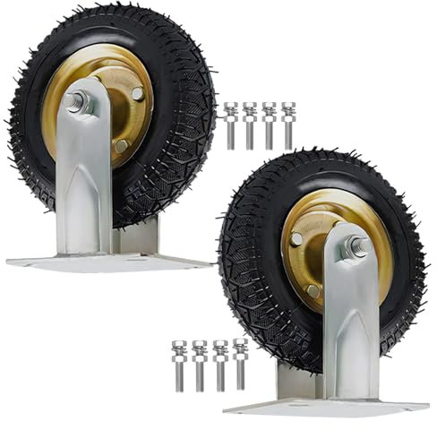 LIGUOYI Geräuschlose Bockrolle, Schwerlastrollen Luftreifen Gummiräder 2er Set Tragkraft 300 Kg Leise Keine Beschädigung des Bodens Stoßdämpfung 150/200/250MM Abriebfest Lenkrolle, Plattformwagen