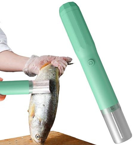 Povanjer Écailleur de Poisson électrique - Éplucheur et dissolvant de Peau de Poisson sans gâchis | Outil de Nettoyage de Cuisine Facile avec Batterie 1500mAh, Peau d'écailles de Poisson Plus Rapide