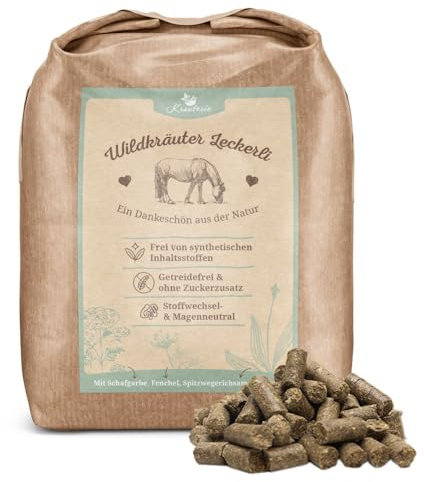Krauterie Wildkräuter Pferdeleckerlis in Spitzenqualität (1000 g), naturbelassen, Pferde Leckerli fürs tägliche Training und zum Clickern, aus Liebe zu Deinem Pferd
