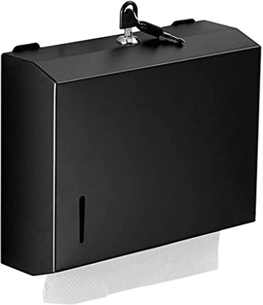 BKEKM Toilettenpapierhalter An der Wand befestigter Papierhandtuchspender aus Edelstahl mit Sperrhandtuchspender für Papierhandtuchhalter zu Hause Mode