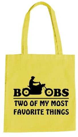 absenda Boobs Baumwolltasche - Most Favorite Things Biker Motorrad Chopper Gelb