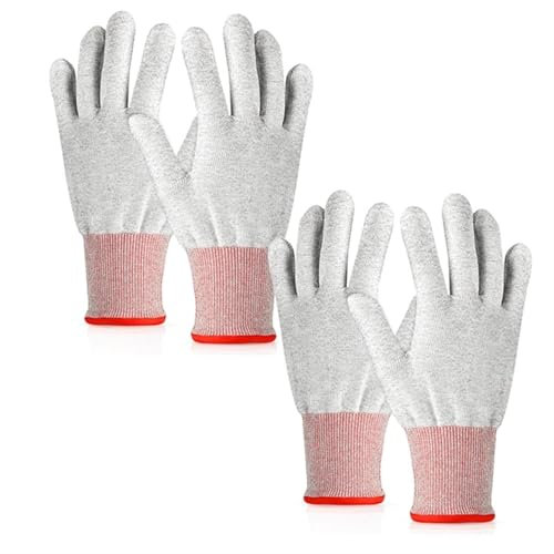 AQXYWYUI Anti-Cut Finger Sleeve Hand Protective Cots Stretchy Carbon Fiber Mittens Work Gloves Window Tint Vinyl Car Wrapping Tool(2 pair red)