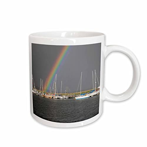 White Mug with Handle Dingle Waterfront, Ireland, Rainbows, Boats Ceramics Coffee Cup Reusable Tea Mug Modern Jumbo Mug for Juice Beer 330Ml