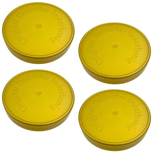 60x Ersatzdeckel NEUTRAL Schraubdeckel Kunststoffdeckel für 500 g Neutral Gläser mit Prägung Original Deutscher Imkerhonig